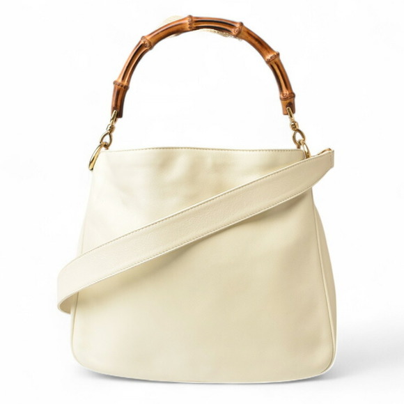Gucci handbag shoulder bag GUCCI 2way bamboo leather cream - Picture 2 of 15